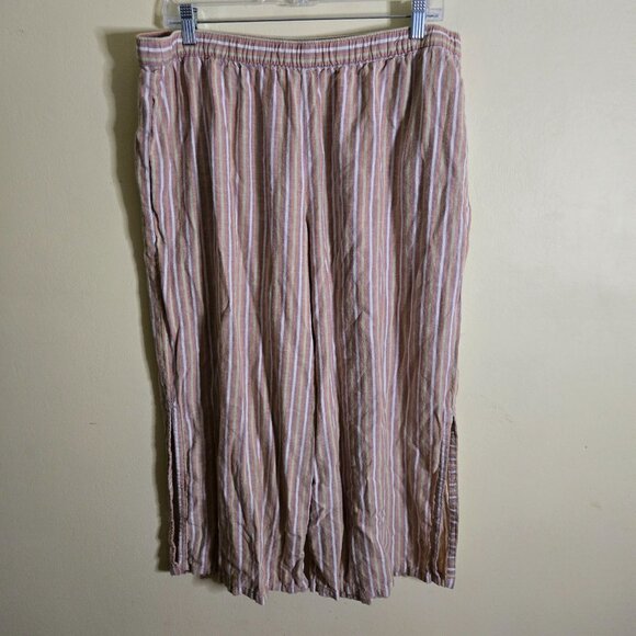 Patagonia Garden Island Pants Pull On Wide  Slit Cropped Pockets Hemp Size XL - Picture 2 of 10